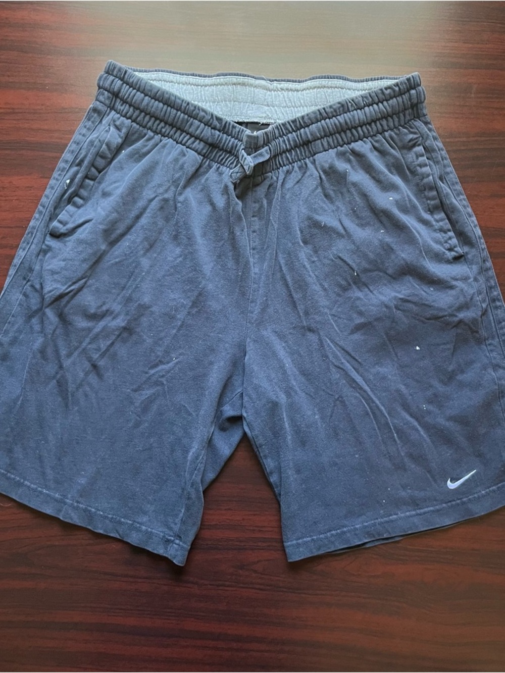 Nike Men's Dark Blue Athletic Shorts with Swoosh